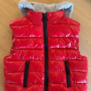 Appaman Red Puffer Vest | 3T | With Grey Jersey Hood | Boys